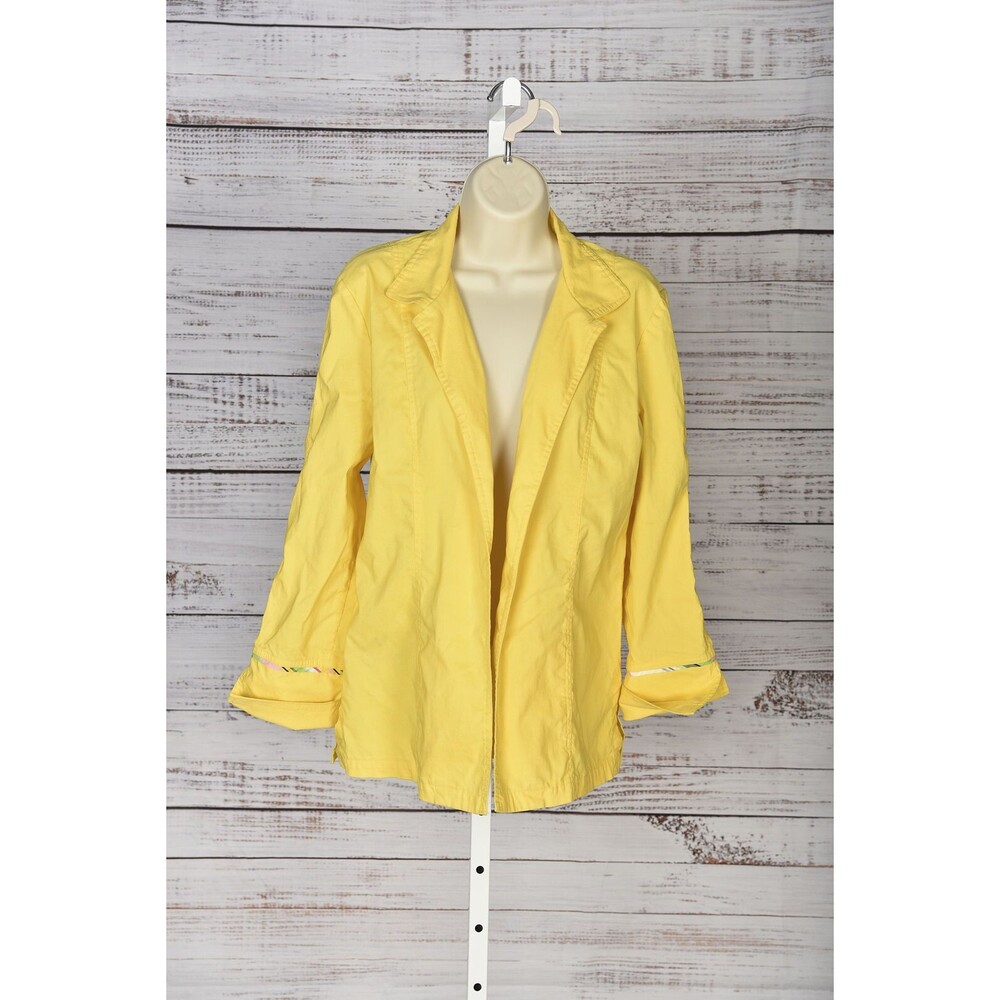 Harve Bernard by Bernard Holtzman Yellow Open Front Jacket Size 10